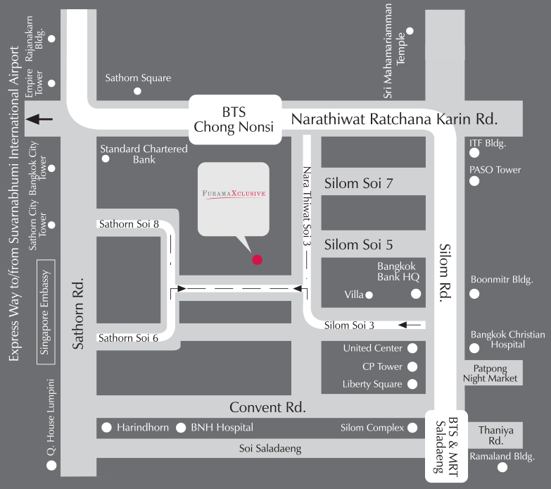 Location Map of FuramaXclusive Sathorn, Bangkok