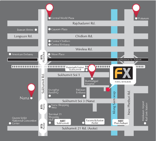 Location Map of FX Nana Hotel