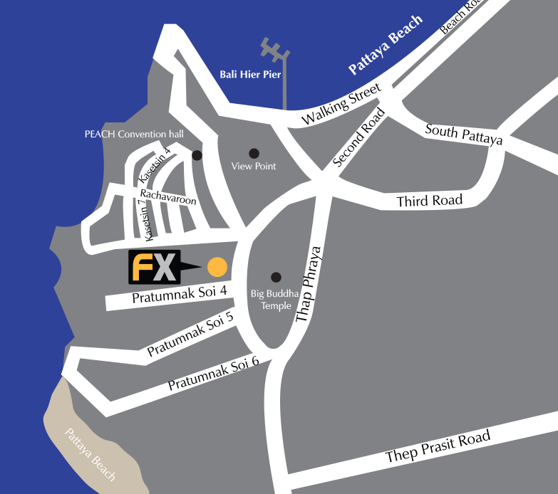 Location Map of FX Pattaya Hotel